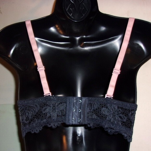Youmita 34B Blue Knight Two Tone Floral Lace Push Up Bra NWT - Picture 2 of 3